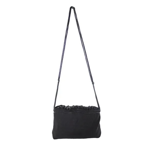 La Regale Womens Ribbed Convertible Shoulder Bag Black - Picture 3 of 7